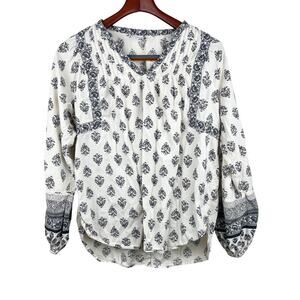 Old Navy‎ Womens Top Sz M Peasant Boho Hippie Cottage Oversized Western Flowy